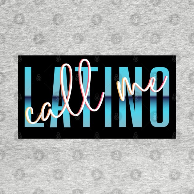 Call Me Latino '80s Retro Metallic Gradient Signature Font Design Black Background - see my store for the other versions! by anonopinion